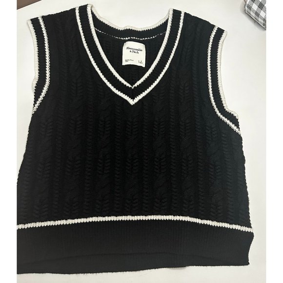 Abercrombie Cropped V-neck Sweater Vest Small - Picture 4 of 7